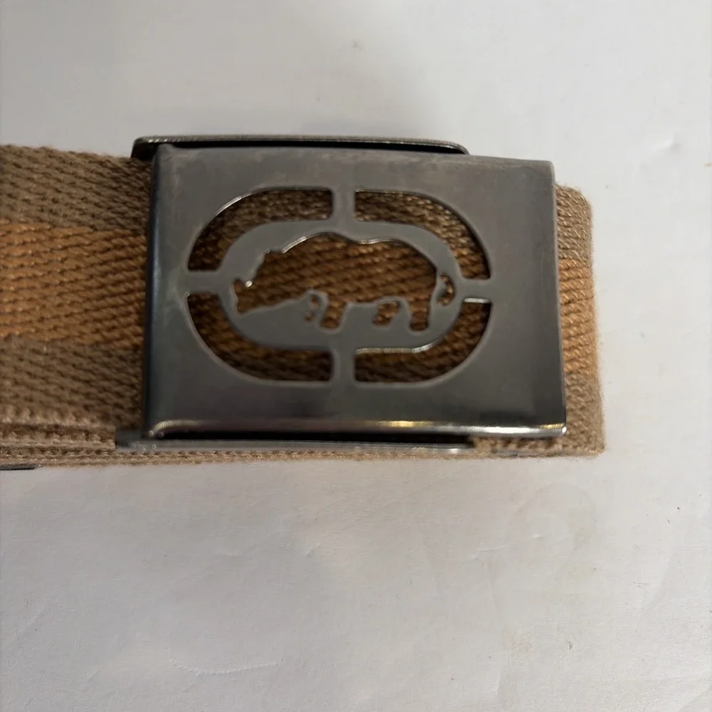 Ecko Unltd Clasp Belt Size 40 Brown Beige Stripe